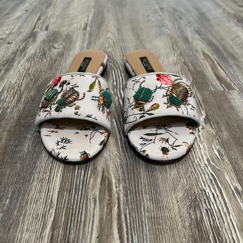 WHIM New York Leela Embroidered Slide Sandals EU 37